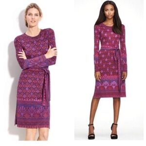 Tory Burch Vibrant Purple Long Sleeve Dress size medium